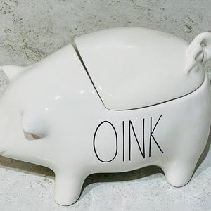 Rae Dunn White OINK Pig Canister